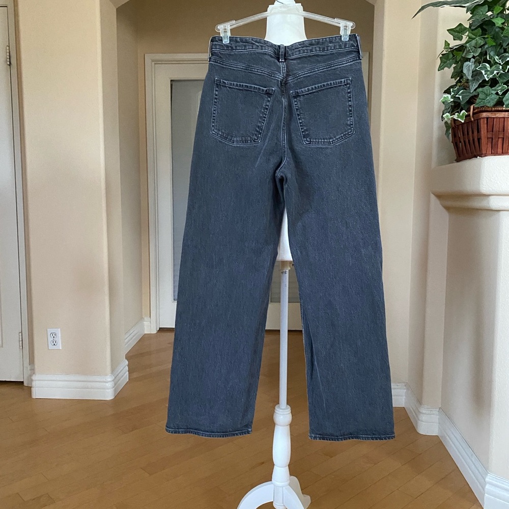 Old Navy Women's Sky-Hi Wide Leg Black Wash Jeans - Picture 4 of 6